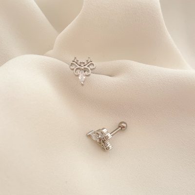 پیرسینگ گوش کویین نگیندار استیل