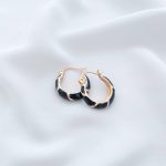 گوشواره میناکاری ژوپینگ مدل حلقه مشکی