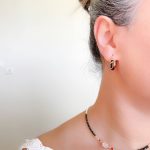 گوشواره میناکاری ژوپینگ مدل حلقه مشکی - تصویر 2