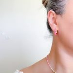 گوشواره میناکاری ژوپینگ مدل حلقه صورتی - تصویر 2