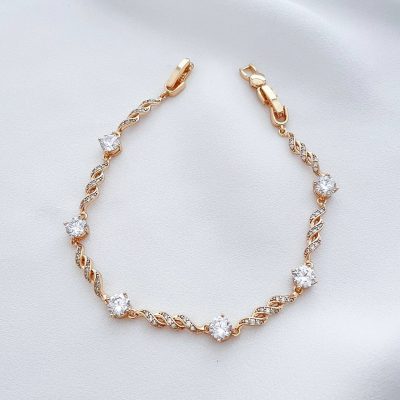 دستبند پیچ خورده نگین دار ژوپینگ