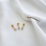پیرسینگ گوش با نگین 3 میلیمتر استیل