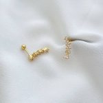 پیرسینگ گوش موج نگیندار استیل