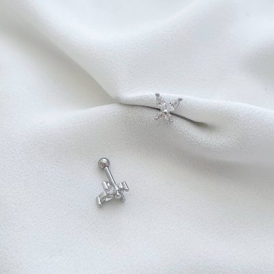 پیرسینگ گوش پروانه استیل