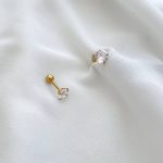 پیرسینگ گوش با نگین 5 میلیمتر استیل
