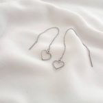 گوشواره بخیه‌ای قلبی استیل - تصویر 3