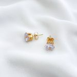 گوشواره میخی تک نگین استیل - تصویر 4
