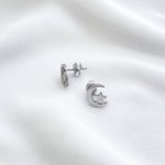 گوشواره میخی ماه و ستاره استیل - تصویر 3