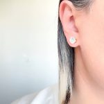 گوشواره میخی تک نگین استیل - تصویر 2