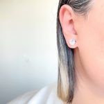 گوشواره میخی تک نگین استیل - تصویر 3