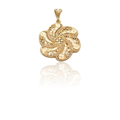 پلاک طلاروس طرح گل مارپیچی