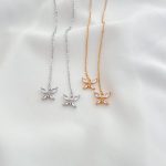 گوشواره بخیه با آویز پروانه جواهری YSX