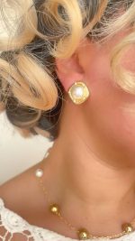 گوشواره میخی مرواریدنگین طرح زارا 4 - تصویر 2