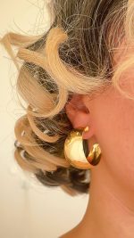 گوشواره حلقه‌ای مهتابی طرح زارا 13 - تصویر 2