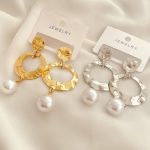 گوشواره حلقه‌ای نگین‌ مهر طرح زارا 1