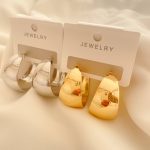 گوشواره حلقه‌ای مهتابی طرح زارا 13
