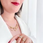 گردنبند حلقه‌های طلایی آوانا استیل - تصویر 2