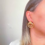 گوشواره دوتایی دایره توخالی مدل رزا طرح زارا 18 - تصویر 2