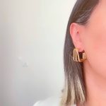 گوشواره هندسی سه‌مربعی مدل آوینا طرح زارا 17 - تصویر 2