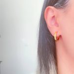گوشواره حلقه‌ای استیل براق مدل نیکا سایز بزرگ - تصویر 2