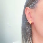 گوشواره حلقه‌ای استیل براق مدل نیکا سایز کوچک - تصویر 2