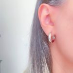 گوشواره حلقه‌ای سیلور آینه‌ای ژوپینگ مدل الیسا - تصویر 2