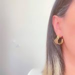 گوشواره قلبی سه‌تایی تراشدار مدل النا طرح زارا 19 - تصویر 2