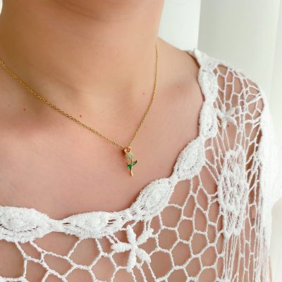 گردنبند گل لاله استیل