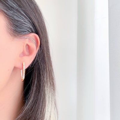 گوشواره لاین نگین‌دار ژوپینگ