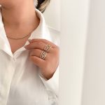 انگشتر پرتوفینو نگیندار سه حلقه ژوپینگ