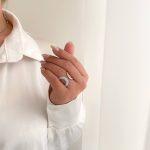 انگشتر مینیمال نیم نگین ژوپینگ