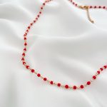 گردنبند البرنادو میناکاری قرمز ژوپینگ