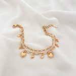 دستبند دو لاین فیگارو و هرمس با آویز قلب ژوپینگ دستبند دو لاین فیگارو و هرمس با آویز قلب ژوپینگ