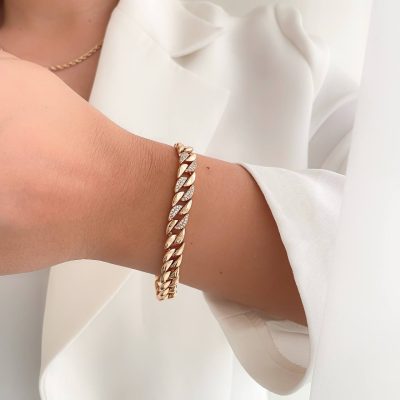 دستبند کارتیر نگین‌دار کلاسیک ژوپینگ