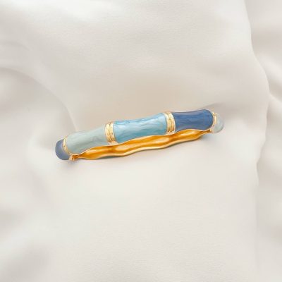 تکپوش میناکاری مدل بامبو آبی درباری، آبی آسمانی و آبی مه آلود