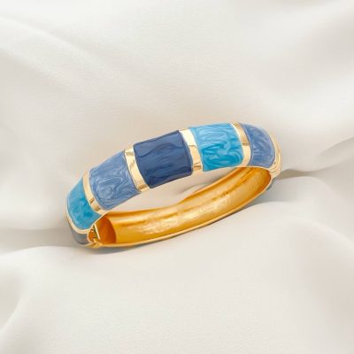 تکپوش میناکاری مدل کندال آبی درباری، آبی آسمانی و آبی مه آلود
