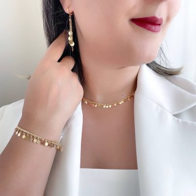 سرویس کارتیر با آویز پولکی آینه‌ای YSX