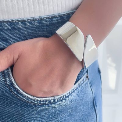 تکپوش شکاف آینه ای فشن آبکاری نقره طرح زارا