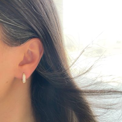 گوشواره حلقه اشکی نگیندار ژوپینگ