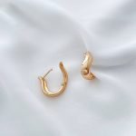گوشواره حلقه آینه ای مواج ژوپینگ