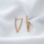 گوشواره خطی مثلثی نگیندار ژوپینگ
