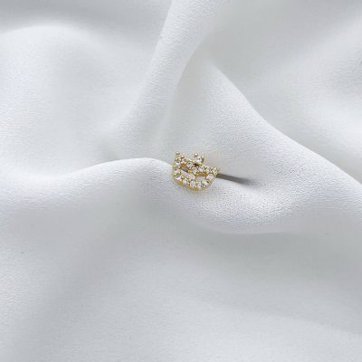 پیرسینگ گوش نقاب نگیندار استیل