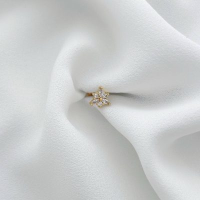 پیرسینگ گوش ستاره نگیندار استیل