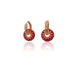 گوشواره حلقه‌ای میناکاری قرمز ژوپینگ