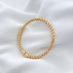 دستبند النگویی (بنگل) آبکاری نقره طرح خاویاری