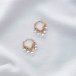 گوشواره حلقه‌ای با آویز مروارید ژوپینگ