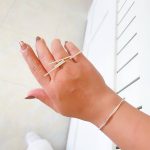 بنگل (دستبند النگویی) آبکاری نقره طرح پیچ
