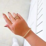 دستبند النگویی (بنگل) آبکاری نقره طرح خاویاری