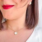 سرویس کامل ونکلیف سفید استیل (گردنبند تک گل)