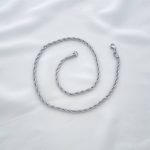 گردنبند طنابی ۴ میلیمتر استیل